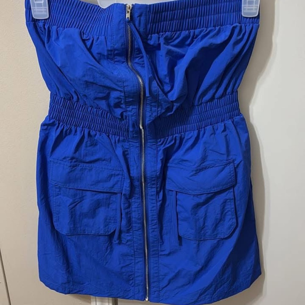 Blue Zip-Up Dress